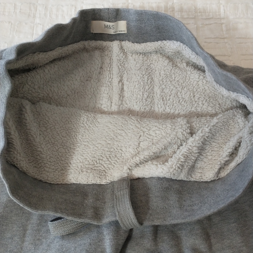 M&S‎ Gray Fleece Lined Jogger Sweatpants, Men's Size Large, Cozy, Warm, Athletic - Picture 5 of 8